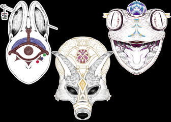 Cultural Mask Stickers